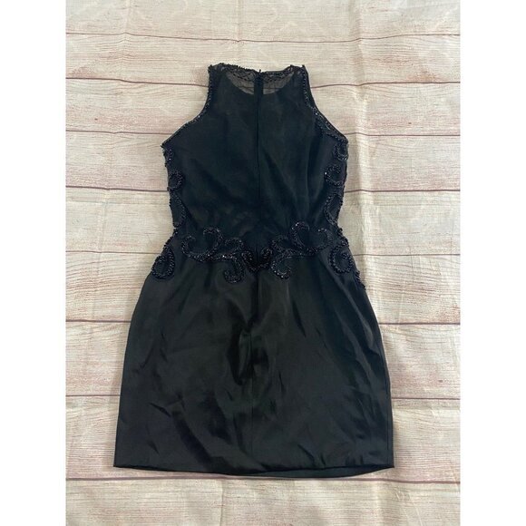 Vintage Ed Women's Young Hand Beaded Classic Black Dress - Medium - Picture 7 of 12